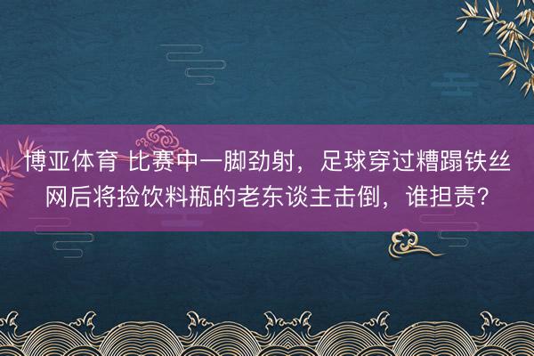 博亚体育 比赛中一脚劲射，足球穿过糟蹋铁丝网后将捡饮料瓶的老东谈主击倒，谁担责？