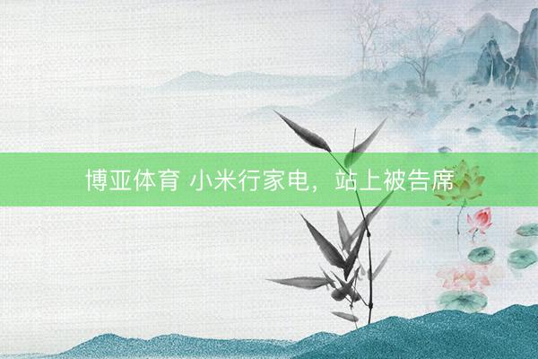 博亚体育 小米行家电，站上被告席